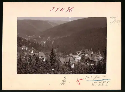 Fotografie Brück & Sohn Meissen, Ansicht Bärenfels, Blick auf den Ort mit Wohnhäusern