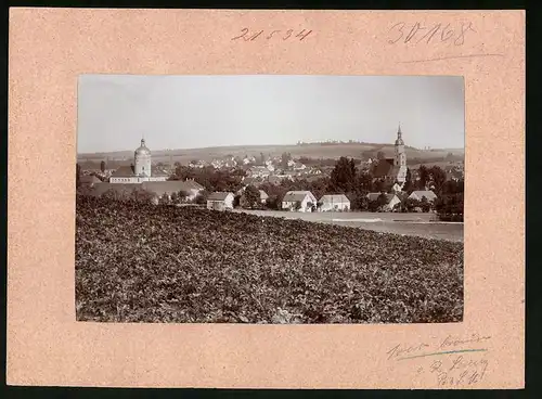 Fotografie Brück & Sohn Meissen, Ansicht Mügeln Bez. Leipzig, Blick auf den Ort mit Schloss und Kirche