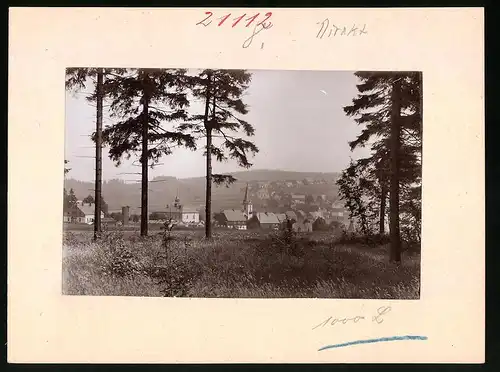 Fotografie Brück & Sohn Meissen, Ansicht Deutsch-Einsiedel, Blick vom Wald auf den Ort