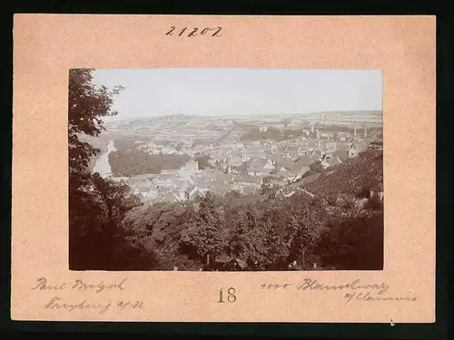 Fotografie Brück & Sohn Meissen, Ansicht Freyburg a. U., Blick vom Schlossberg auf die Stadt