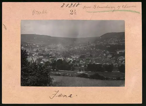 Fotografie Brück & Sohn Meissen, Ansicht Jena, Blick auf die Stadt mit Kirche