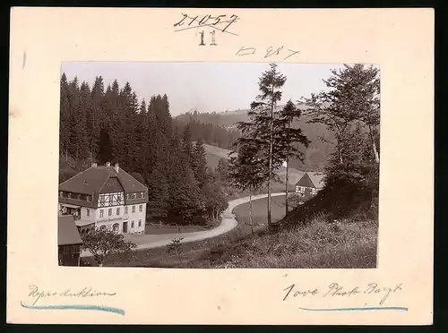 Fotografie Brück & Sohn Meissen, Ansicht Schwarzwassertal, Partie an der Schwarzbeerschänke, Restaurant