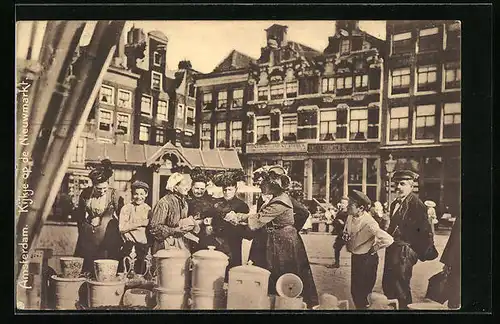 AK Amsterdam, Kijkje op de Nieuwmarkt, Stadttyp auf dem Markt