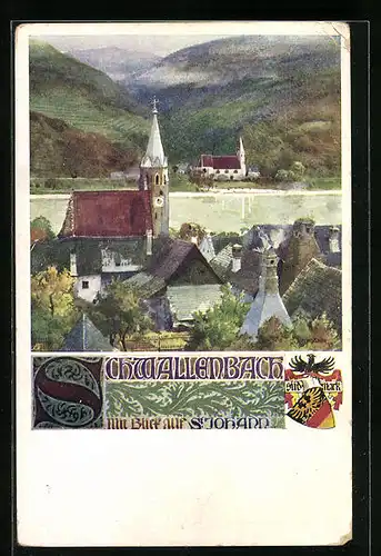 Künstler-AK Richard Assmann: Schwallenbach, Gesamtansicht mit Blick auf St. Johann