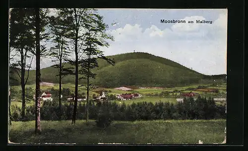 AK Moosbronn am Malberg, Ortsansicht in grüner Umgebung