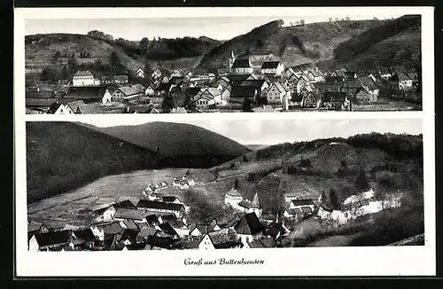 AK Buttenhausen bei Münsingen, Panorama, Teilansicht aus der Vogelschau