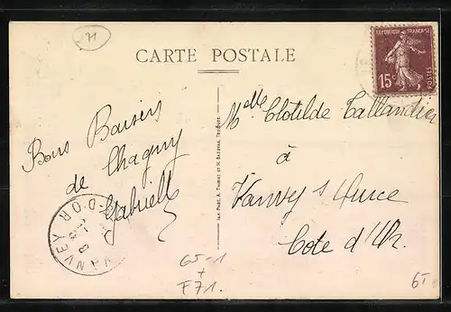 AK Chagny, Vue exterieure de la Gare