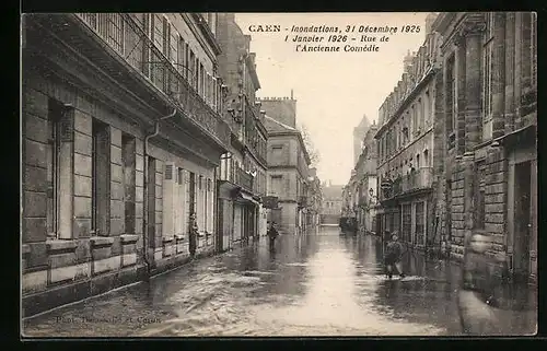 AK Caen, Inondations, Rue l`Ancienne Comédie