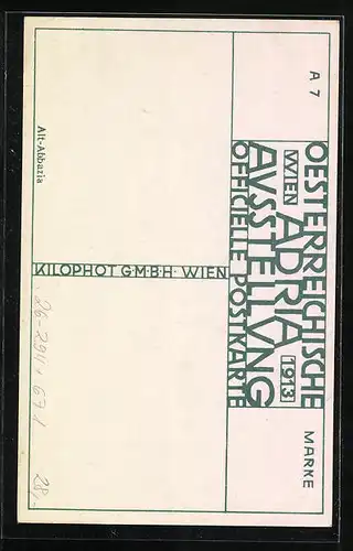 Künstler-AK H. Kalmsteiner: Wien, Österr. Adria-Ausstellung 1913, Ortspartie in Alt-Abbazia