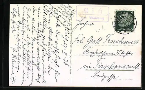 AK Aich bei Vilsbiburg, Teilansicht mit Kirche