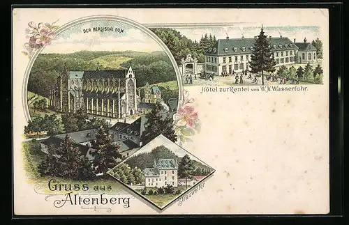 Lithographie Altenberg, Hotel zur Rentei, Der Bergische Dom, Strauweiler