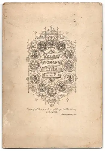 Fotografie F. Vismara, Linz, Altstadt 17, Bürgerliches Paar in modischer Kleidung