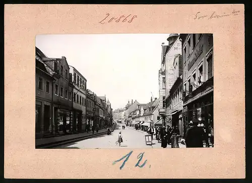 Fotografie Brück & Sohn Meissen, Ansicht Mittweida i. Sa., Rochlitzerstrasse mit Geschäft Richard Reibetanz, Carl Bormann