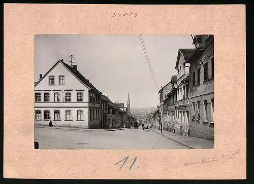Fotografie Brück & Sohn Meissen, Ansicht Apolda, Blick in die Dornburger Strasse mit Schankwirtschaft, Blick auf Stadt
