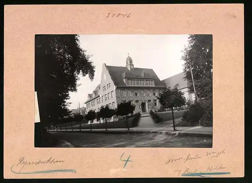 Fotografie Brück & Sohn Meissen, Ansicht Apolda, Strassenpartie am Städtischen Lyzeum