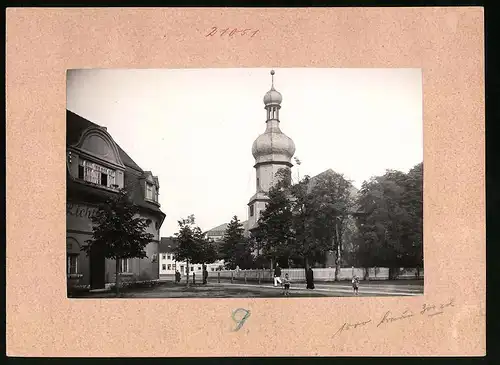 Fotografie Brück & Sohn Meissen, Ansicht Apolda, Partie an der Martinskirche mit Wohnhäusern