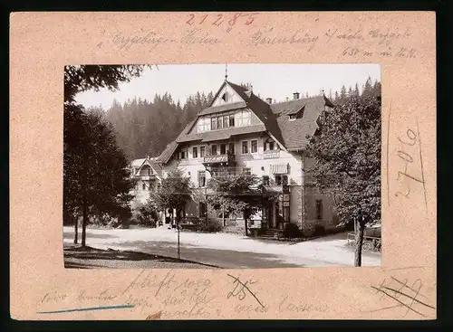 Fotografie Brück & Sohn Meissen, Ansicht Waldbärenburg, Blick auf das Erzgebirgs-Heim Bärenburg