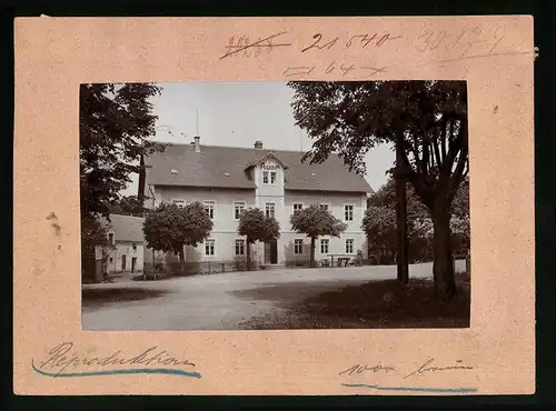 Fotografie Brück & Sohn Meissen, Ansicht Moritzburg, Blick auf den Gasthof zum Auer