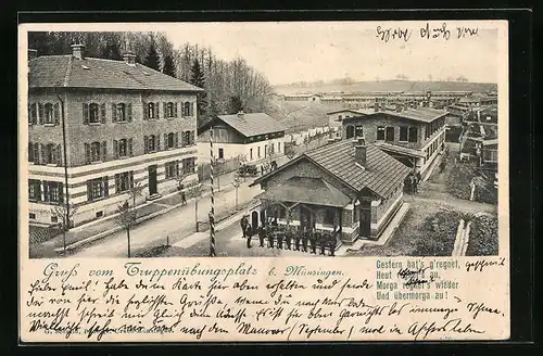 AK Münsingen, Truppenübungsplatz - Gebäude aus der Vogelschau