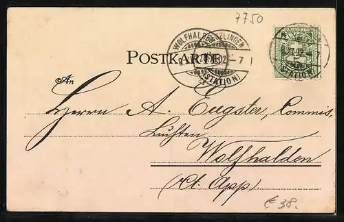 Lithographie Konstanz, Rathaushof, Rathaus, Uferpartie mit Dampfer