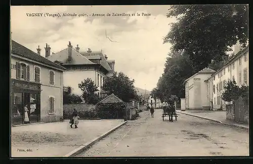 AK Vagney, Avenue de Zainvillers et la Poste