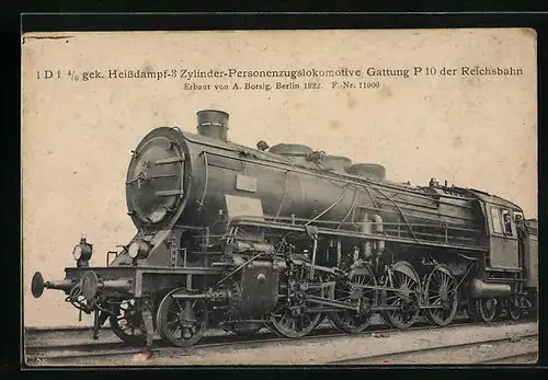 AK 1D1 - 4 /6 Heissdampf - 3 Zylinder - Personenzuglokomotive Gattung P 10 der Reichsbahn
