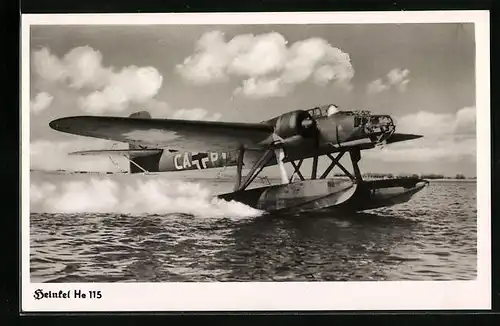 AK Wasserflugzeug des Typs Heinkel He 115 der deutschen Luftwaffe