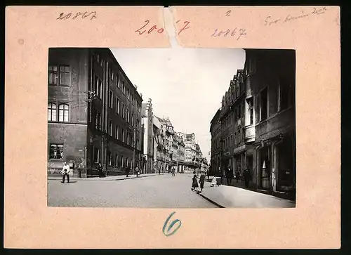 Fotografie Brück & Sohn Meissen, Ansicht Mittweida, Blick in die Rochlitzer Strasse mit Geschäften