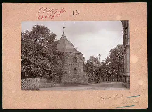 Fotografie Brück & Sohn Meissen, Ansicht Marienberg i. Sa., Strassenpartie mit Roter Turm