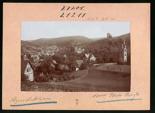 Fotografie Brück & Sohn Meissen, Ansicht Tautenburg, Ortsansicht mit der Kirche