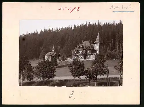 Fotografie Brück & Sohn Meissen, Ansicht Rehefeld i. Erzg., Blick auf das Jagdschloss Rehefeld