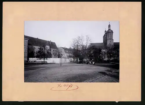 Fotografie Brück & Sohn Meissen, Ansicht Wurzen i. Sa., Blick auf den Domplatz mit Dom und Kommandantur