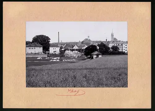 Fotografie Brück & Sohn Meissen, Ansicht Bischofswerda, Blick in die Stadt vom Goldbacher Berg gesehen