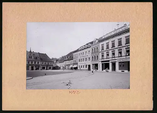 Fotografie Brück & Sohn Meissen, Ansicht Döbeln, Obermarkt mit Hotel Sächsischer Hof & Altes Amtshaus