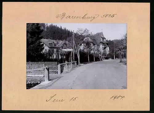 Fotografie Brück & Sohn Meissen, Ansicht Bärenburg, Kipsdorferstrasse mit Gasthof & Garten-Restaurant