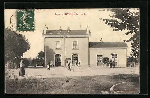 AK Chatillon, La Gare, Bahnhof