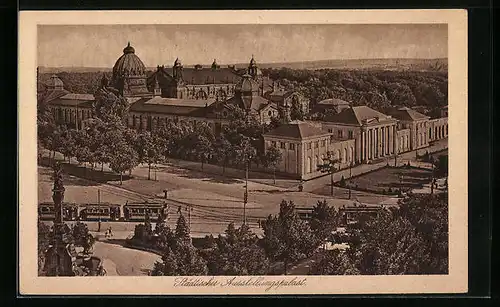 AK Dresden, Städtischer Ausstellungspalast, Strassenbahn