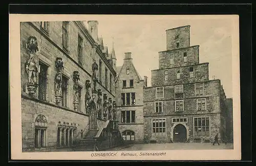AK Osnabrück, Rathaus, Seitenansicht