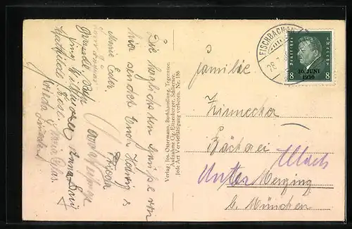 AK Birkenstein, Ortsansicht mit Bergpanorama