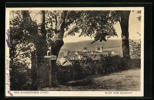 AK Bad Gandersheim /Harz, Blick vom Bahnhof