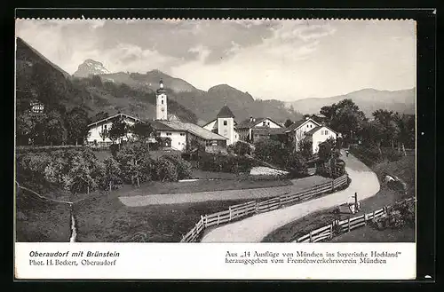 AK Oberaudorf, Ortsansicht mit Brünstein