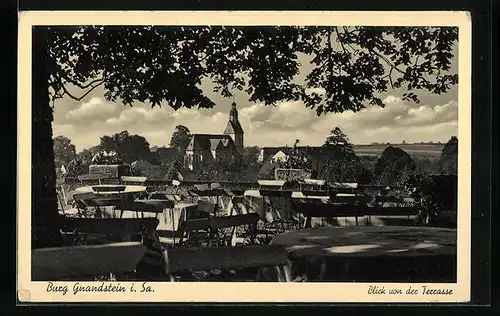 AK Gnandstein i. Sa., Blick von der Terrasse