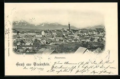 AK Traunstein, Panorama des Ortes