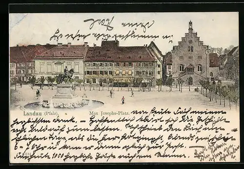 AK Landau /Pf., Max-Josephs-Platz