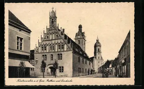 AK Fürstenwalde /Spree, Rathaus und Domkirche
