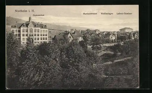 AK Northeim i. H., Gymnasium, Marienstrasse, Wallananlagen