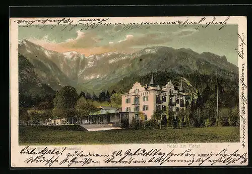 Künstler-AK Gmain b. Bad Reichenhall, Hotel am Forst