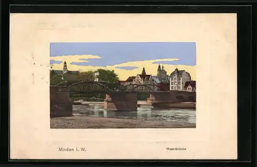 AK Minden i. W., Weserbrücke