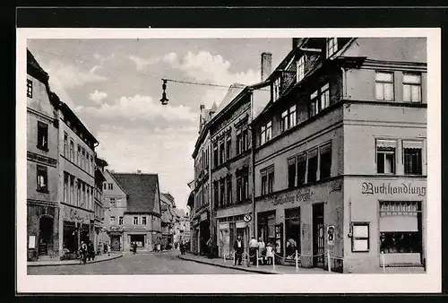 AK Eisleben, Wilhelm-Pieck-Strasse mit Geschäften