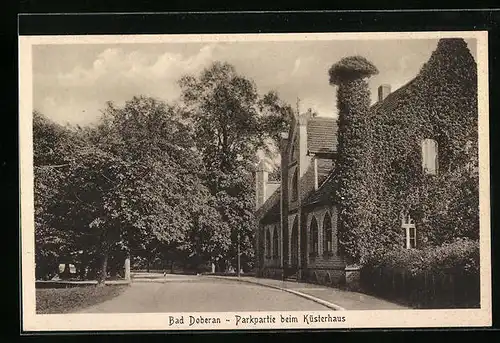 AK Bad Doberan, Parkpartie mit Künstlerhaus